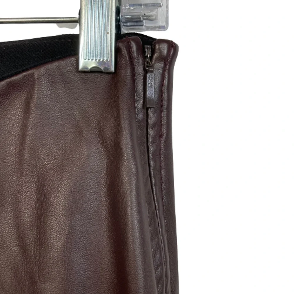 Free People Pants Womens Sz 2 Brown Vegan‎ Leather Skinny Zip Ankle Moto